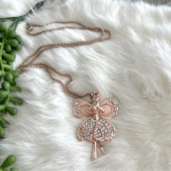 Rhinestone Embellished Ballerina Necklace - Picture 2 of 4